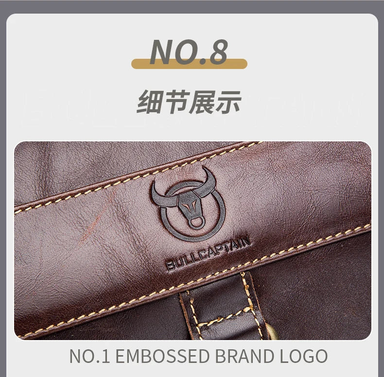 BULLCAPTAIN Retro Leather Shoulder Bag