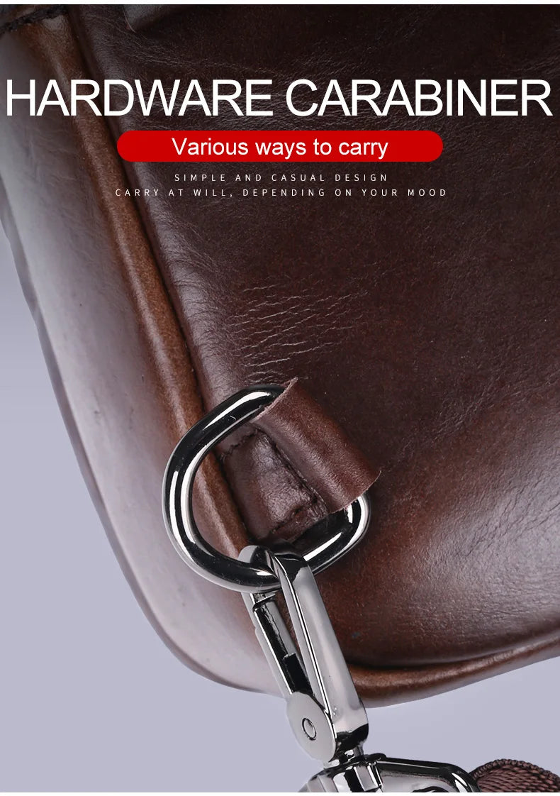 BULLCAPTAIN Leather Sling Backpack Daypack Bag
