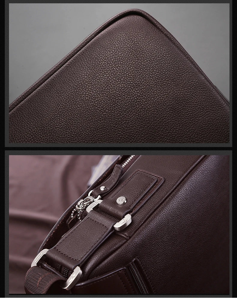 Luxury Vintage Leather Messenger Bag