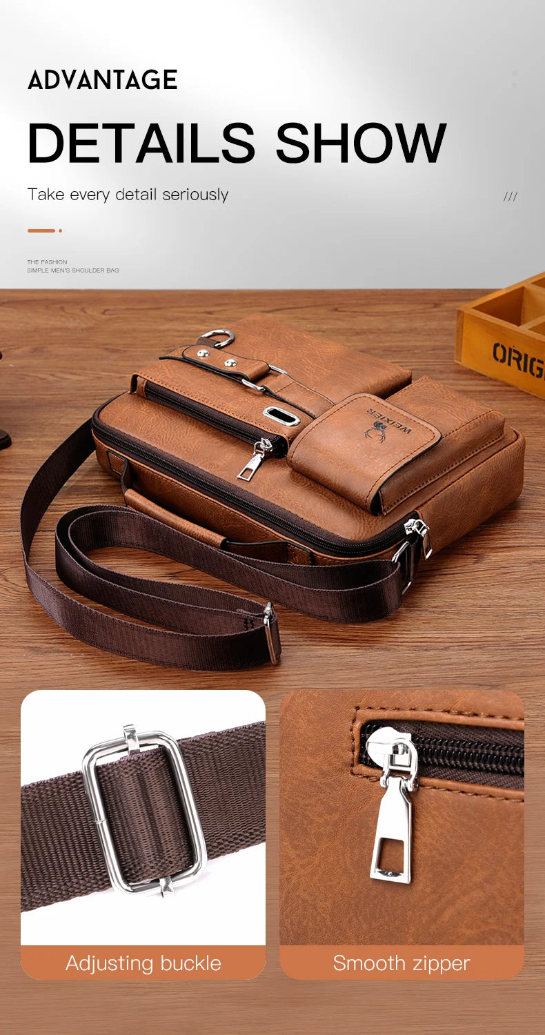 Men's PU Leather Messenger Bag