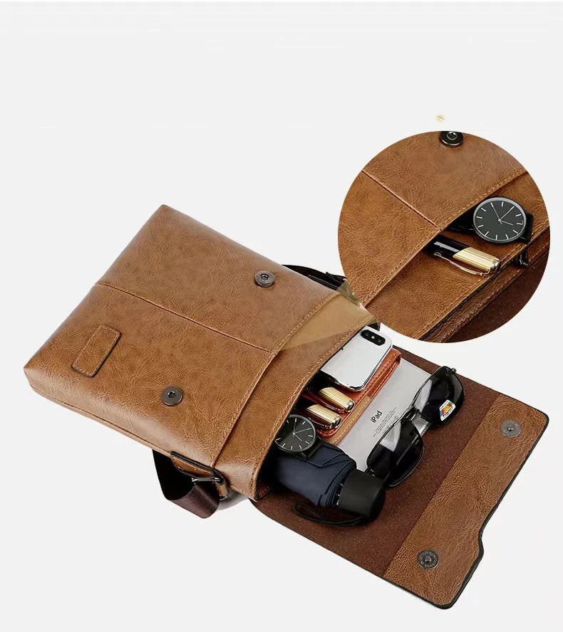 Luxury Brand Vintage PU Leather Messenger Bag