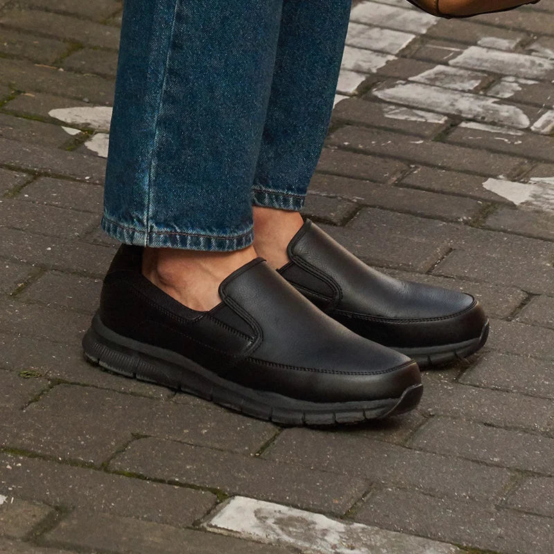 Skechers Men’s Leather Slip-On Loafers