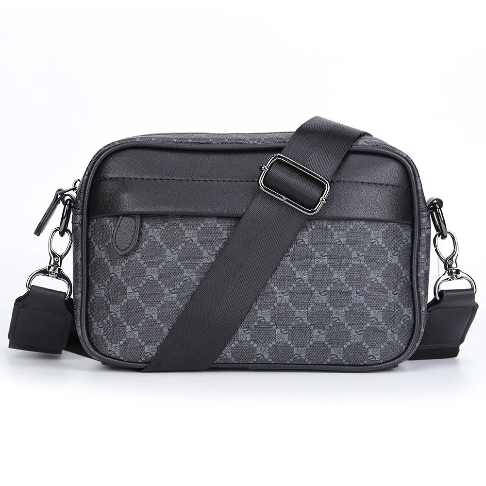 PU Leather Square Plaid Crossbody Bag