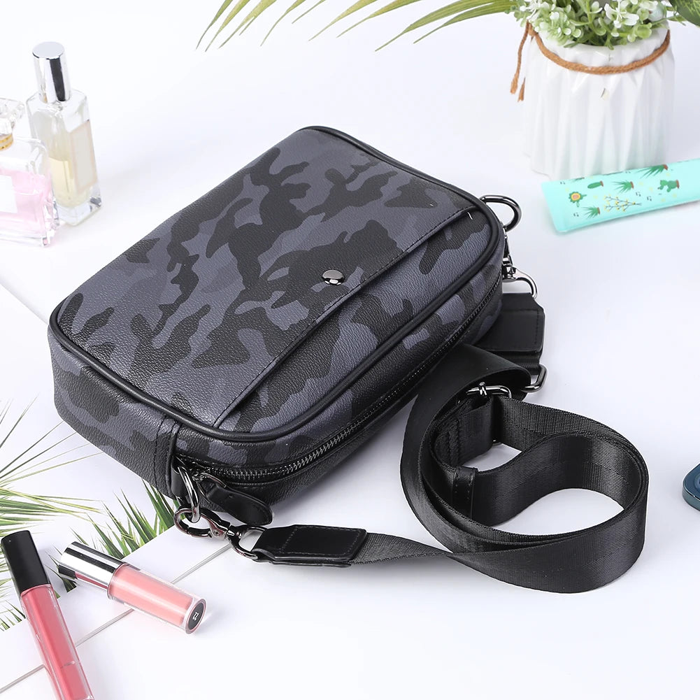 PU Leather Square Plaid Crossbody Bag