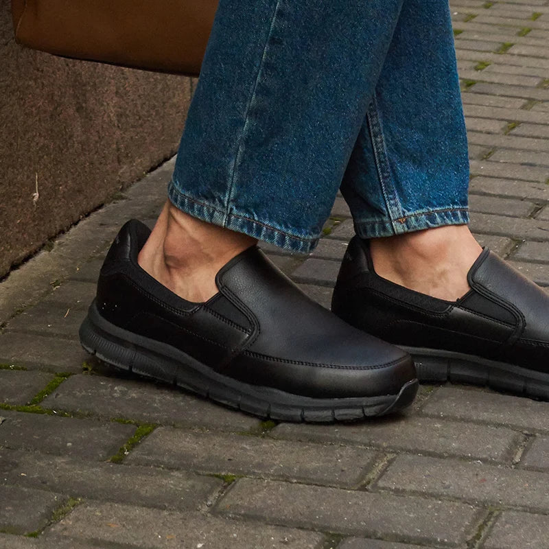 Skechers Men’s Leather Slip-On Loafers