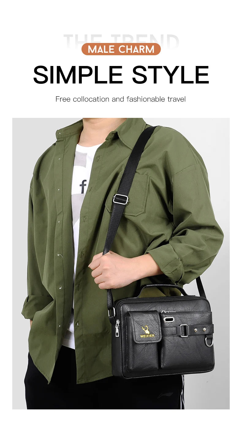 Men's PU Leather Messenger Bag