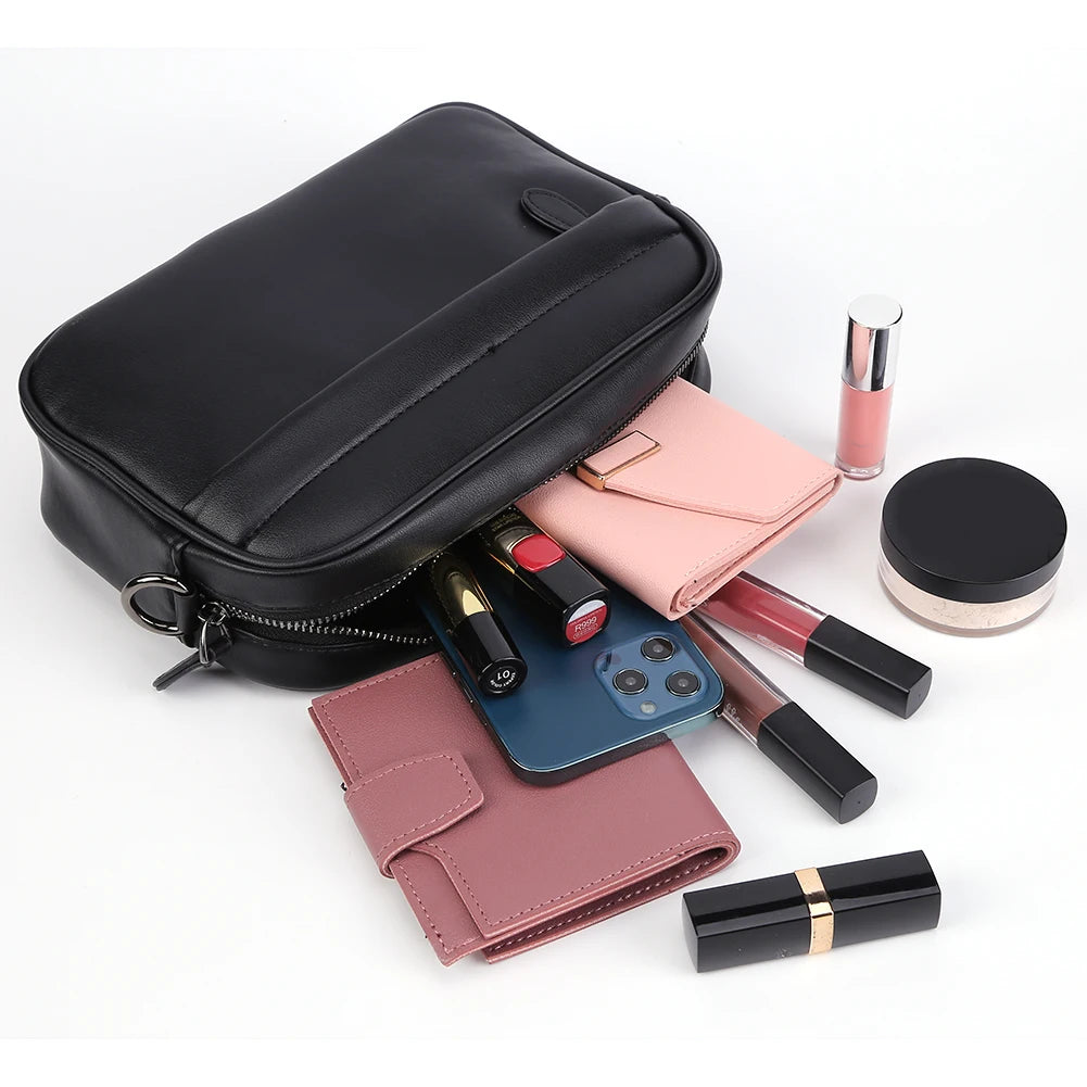 PU Leather Square Plaid Crossbody Bag