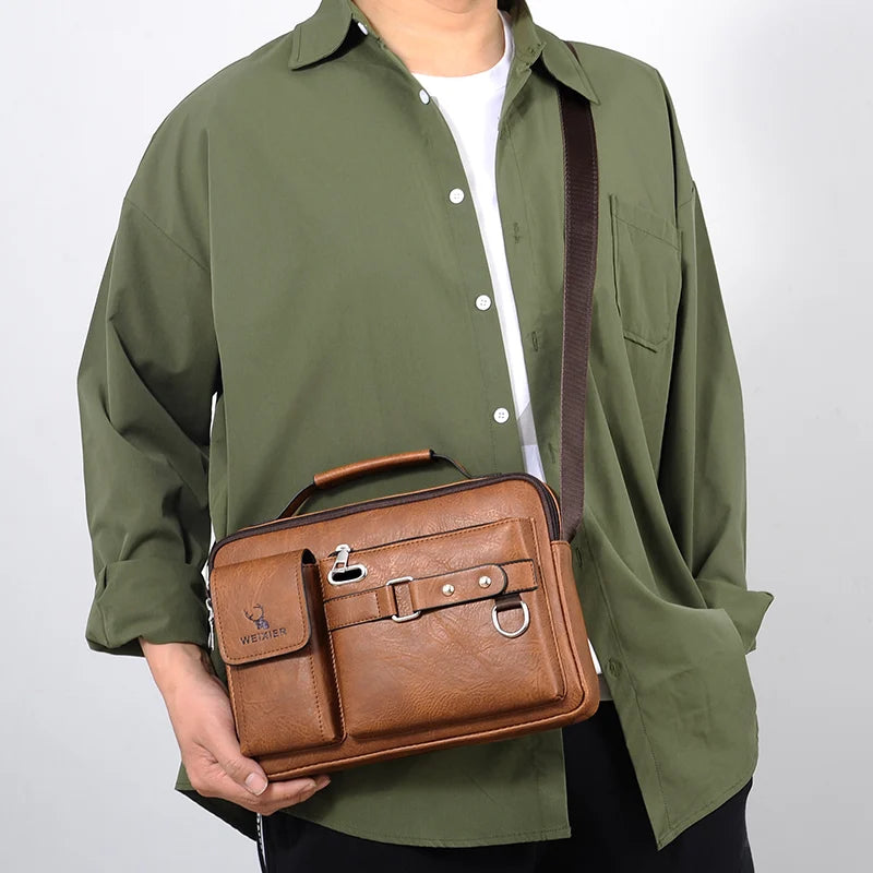 Men's PU Leather Messenger Bag
