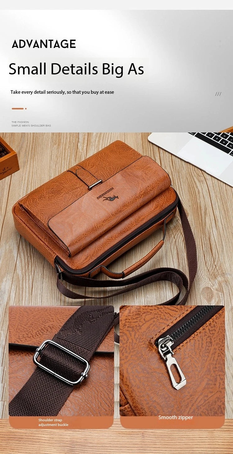 Luxury Brand Men's PU Leather Crossbody Bag