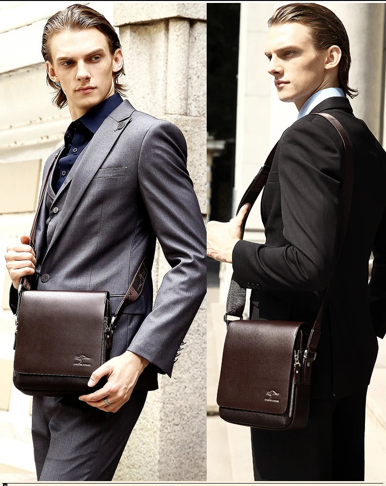Luxury Vintage Leather Messenger Bag