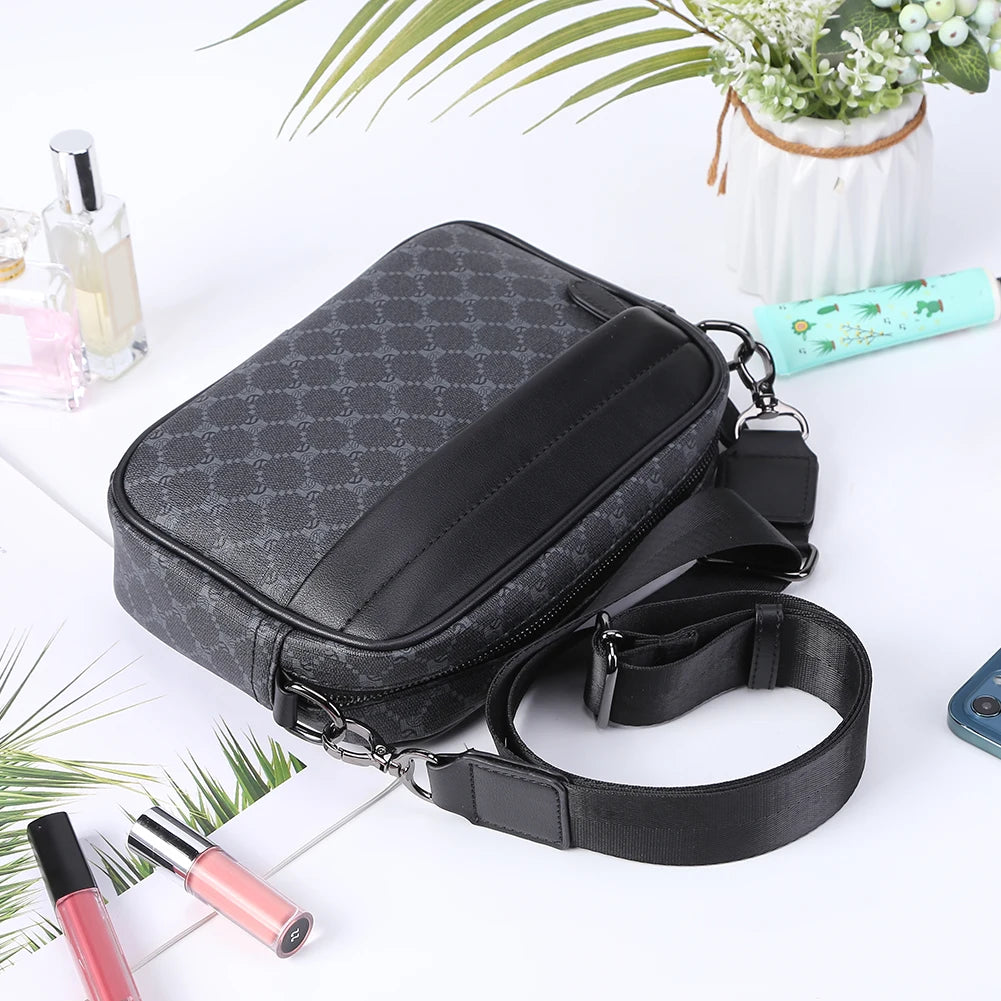 PU Leather Square Plaid Crossbody Bag