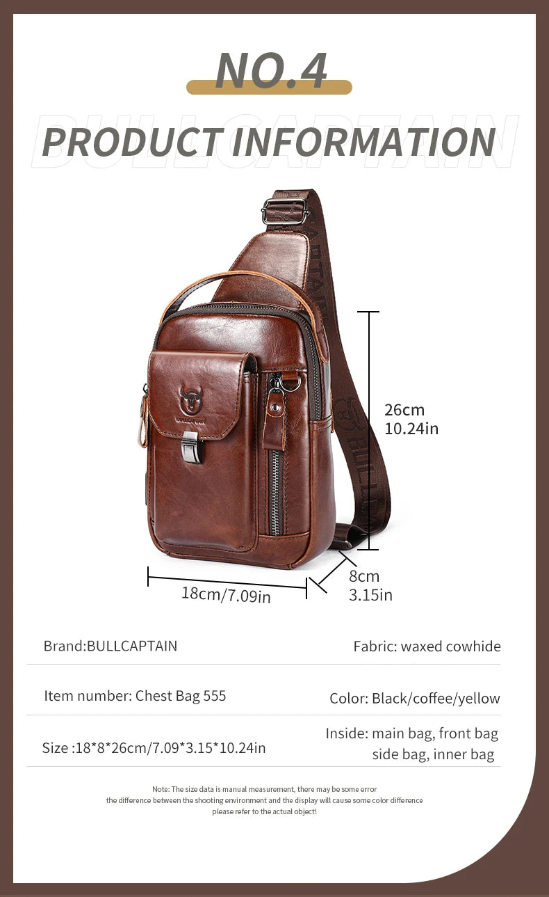 BULLCAPTAIN Anti-Theft Sling Chest Bag
