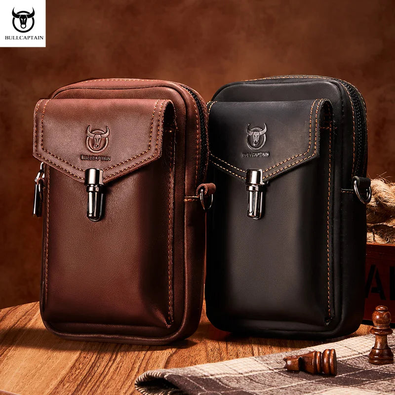 Men's Multifunctional Leather Messenger Bag