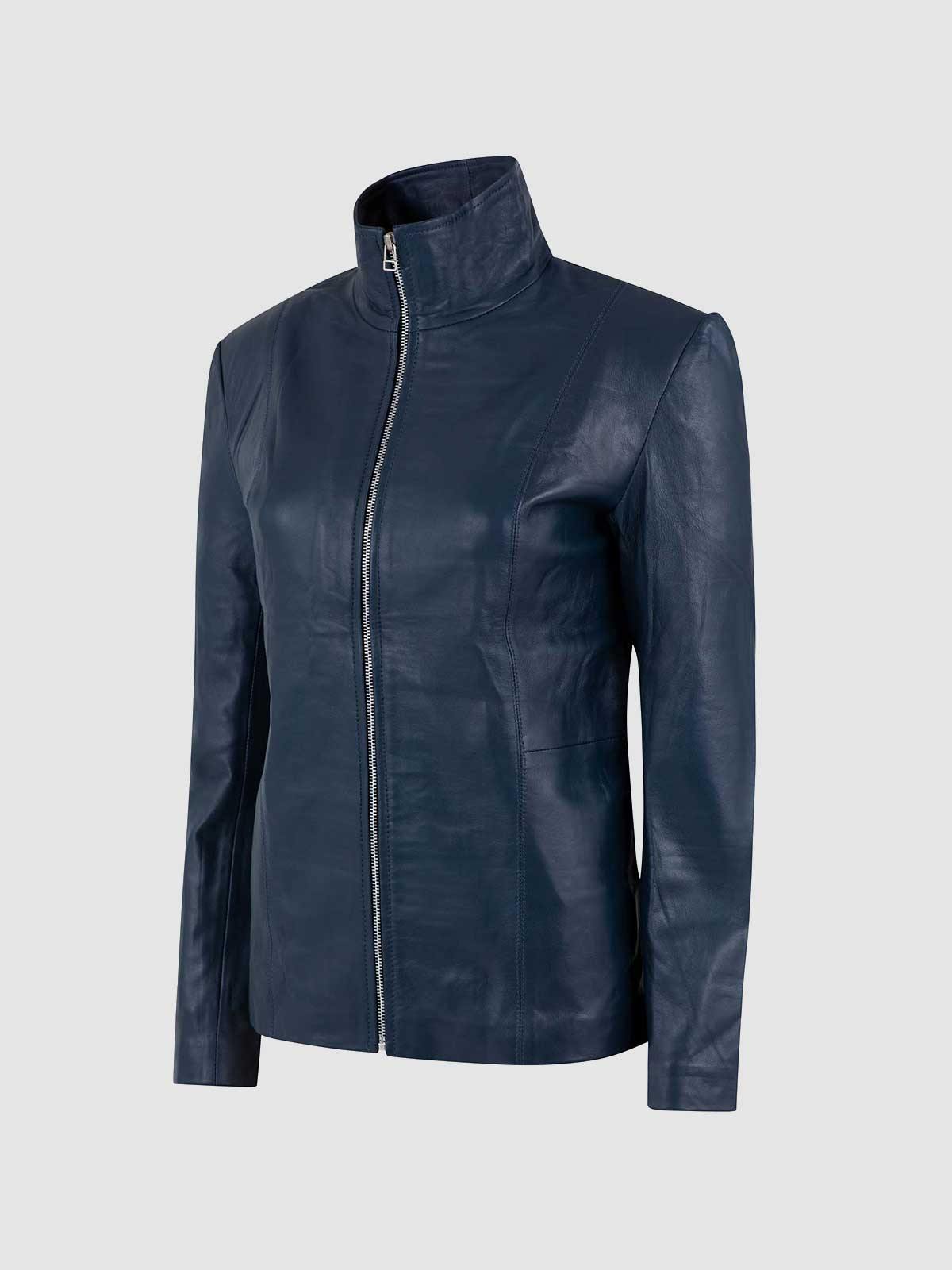 High Collar Leather Jacket