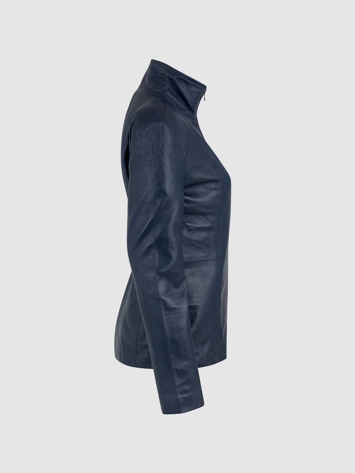 High Collar Leather Jacket