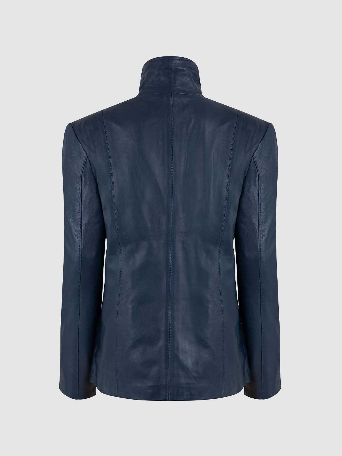 High Collar Leather Jacket