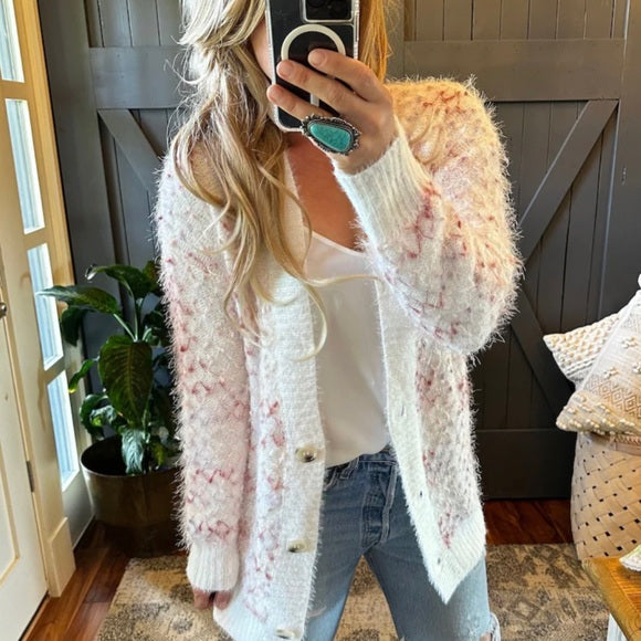 Darby Celtic Print Long Cardigan Sweater