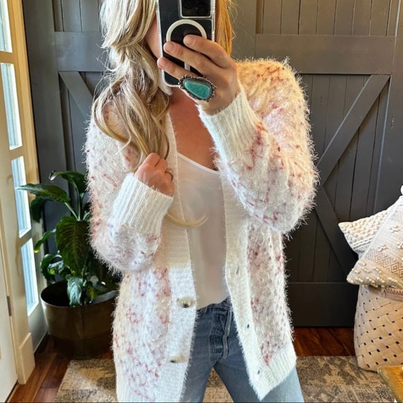 Darby Celtic Print Long Cardigan Sweater