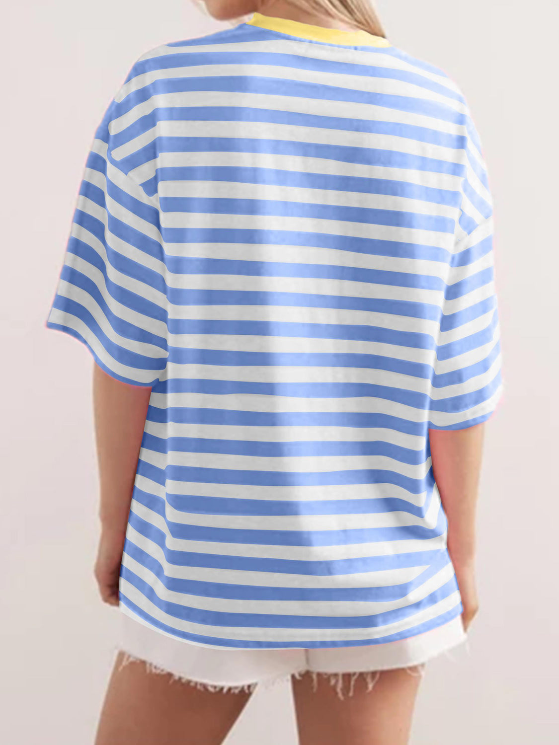 Striped Round Neck Half Sleeve T-Shirt