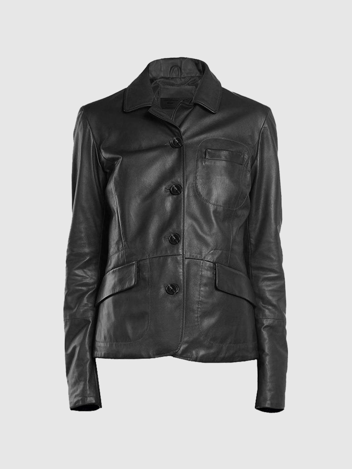 Blackridge Women's Button Leather Coat