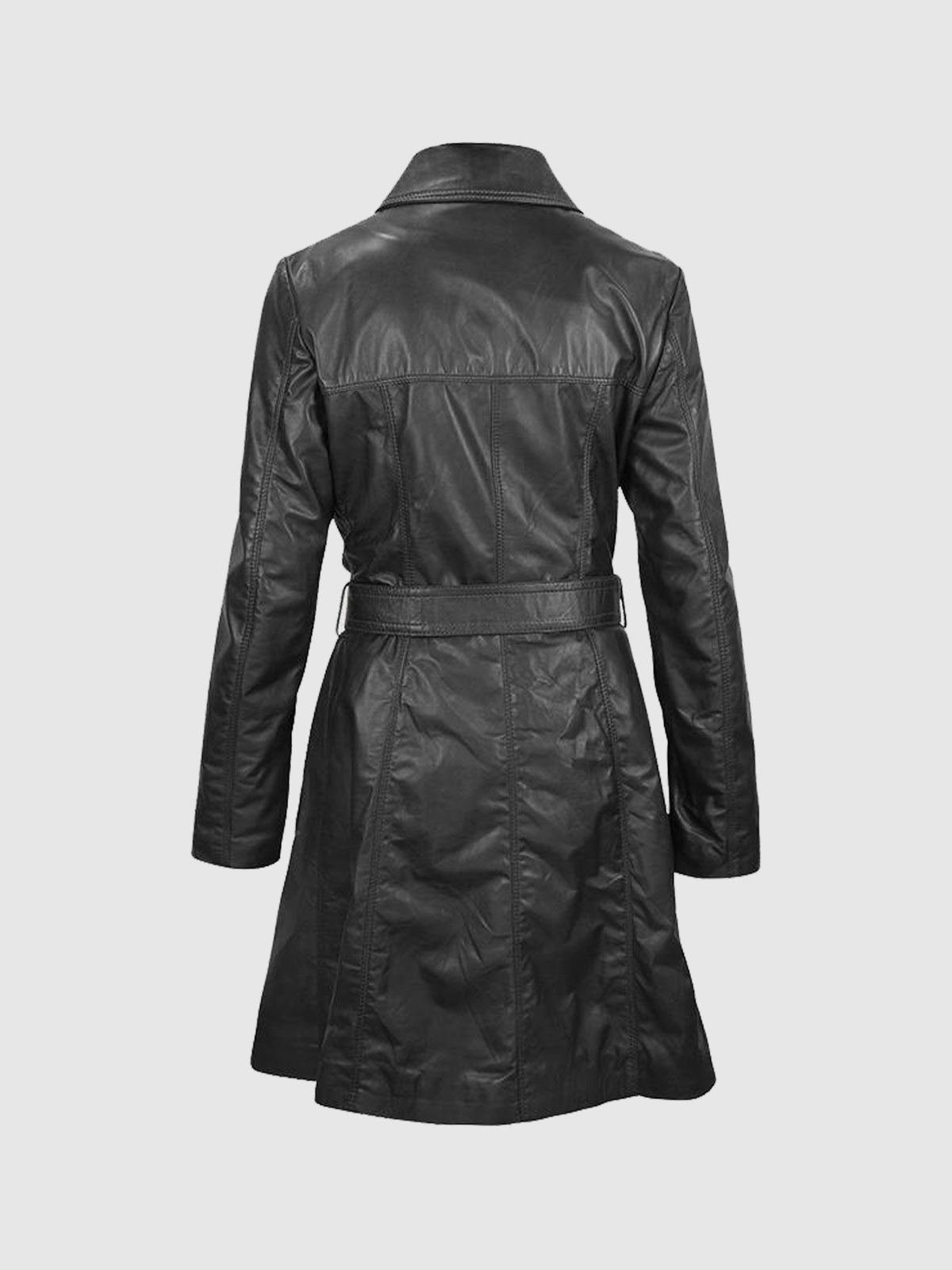 Urban Voyager Women's Long Leather Coat