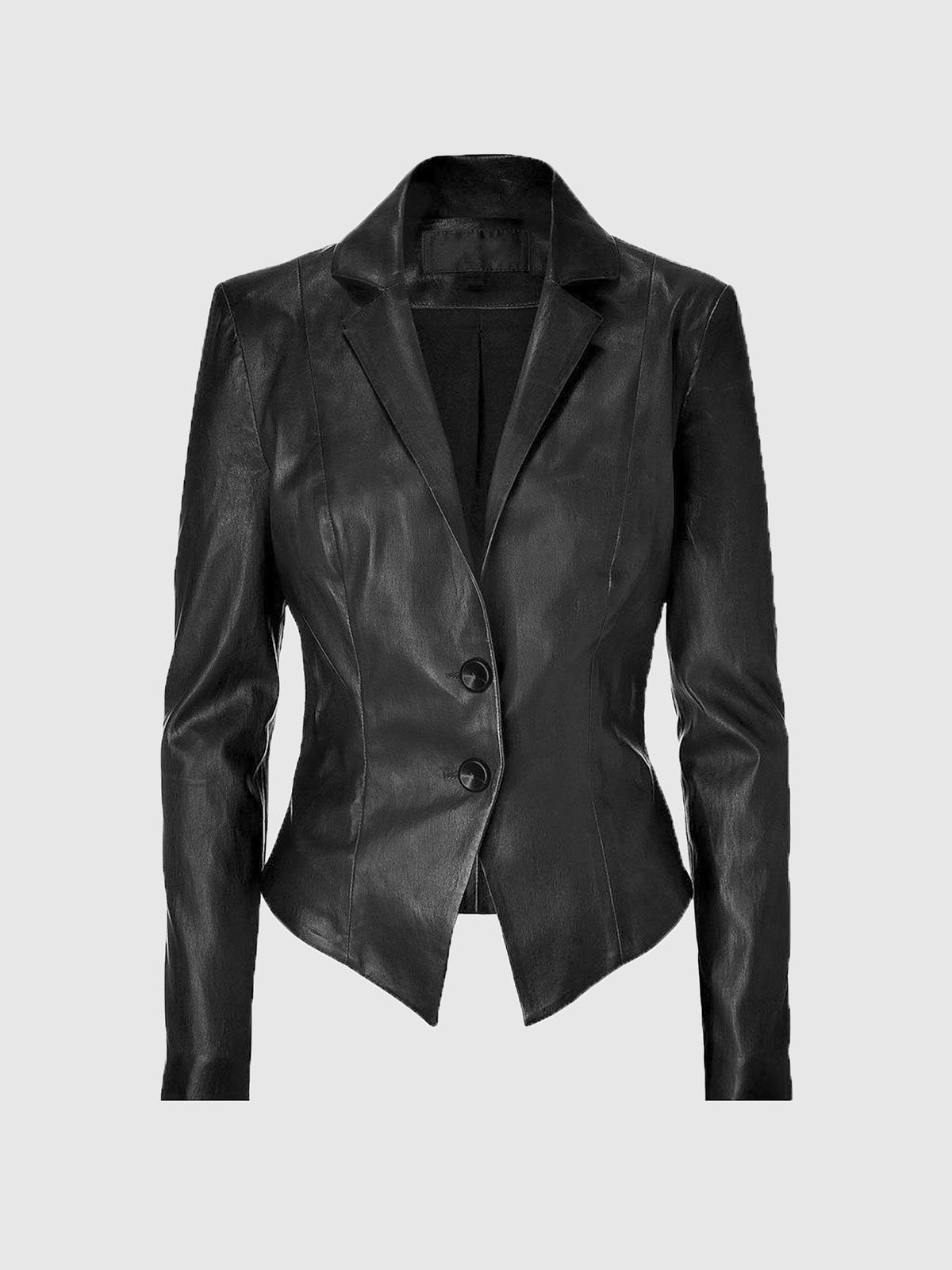 Phoenix Women's Black Leather Blazer Coat