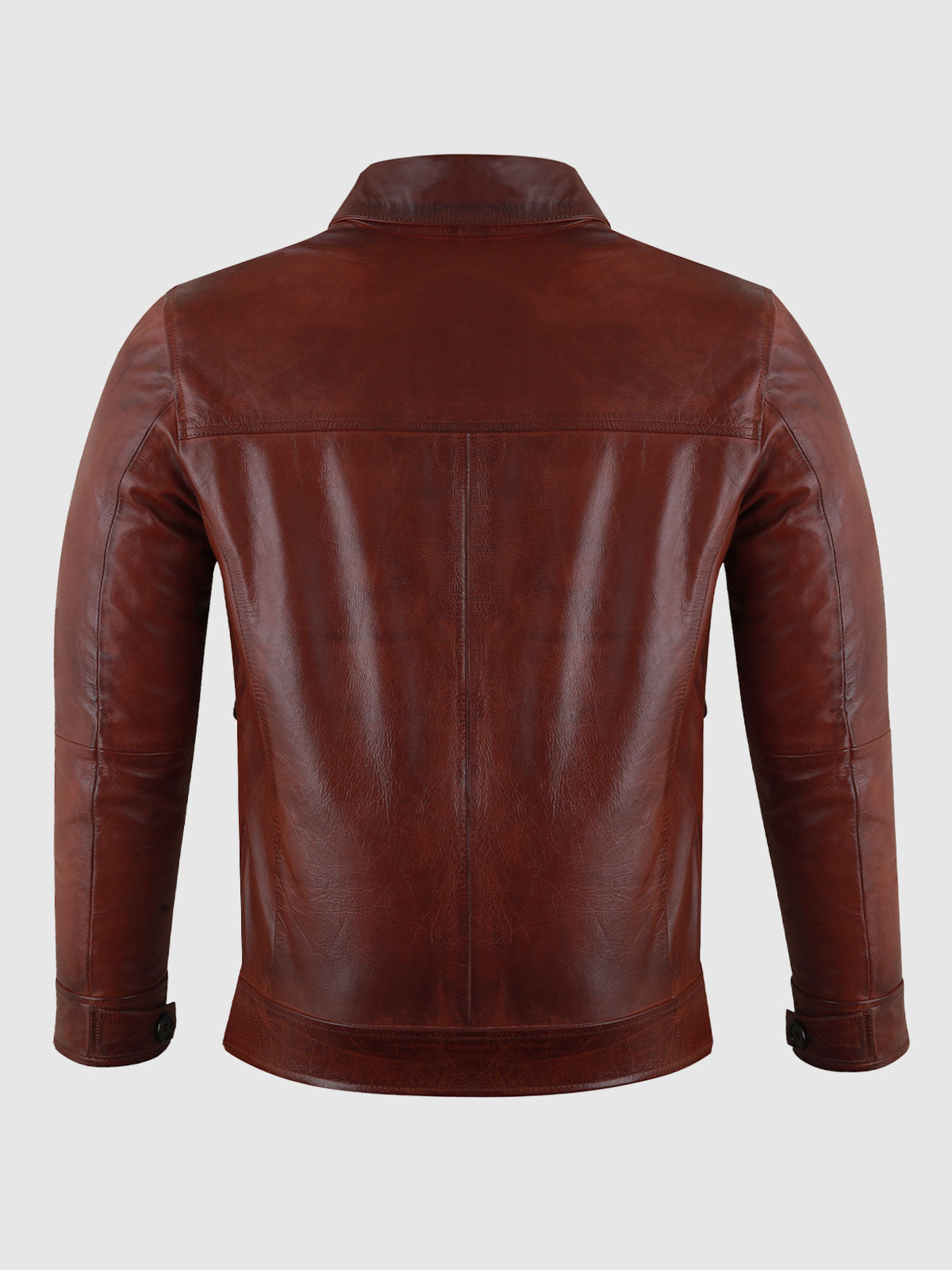 Noble Hide Men's Waxed Burgundy Leather Jacket