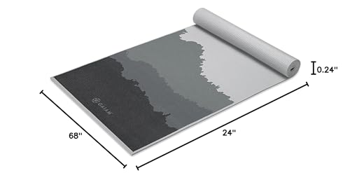 Gaiam Yoga Mat Premium Print Extra Thick Non Slip Exercise & Fitness Mat for All Types of Yoga, Pilates & Floor Workouts, Granite Mountains, 6mm