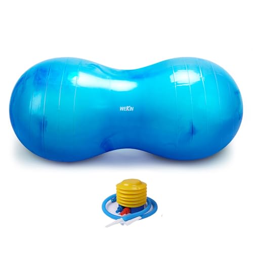 Wekin Physio Roll Therapy Fitness Excercise Peanut Ball for Balance, Labor Birthing, Muscle Tension, Back Pain Relief, Dog Training, Home Exercise & Yoga Programme (Green, 50 * 100cm)