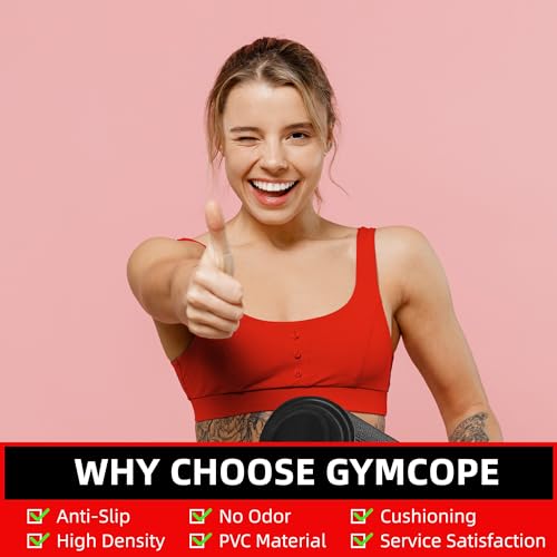 GymCope Large Exercise Mat for Home Workout,12‘x6’/10'x6'/9'x6'/8'x6'/7'x5'/6'x4' (7mm) Extra Thick Workout Mat, High-Density Gym Mat for Cardio, Jump Rope, MMA, Weights (Shoe-Friendly)