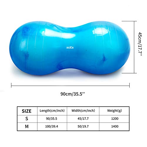 Wekin Physio Roll Therapy Fitness Excercise Peanut Ball for Balance, Labor Birthing, Muscle Tension, Back Pain Relief, Dog Training, Home Exercise & Yoga Programme (Green, 50 * 100cm)