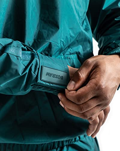 BOXRAW Hagler Professional Sauna Suit 1.0 Top & Bottoms Non Rip Sweat Suit Boxing MMA Training Gym (Charcoal - M)