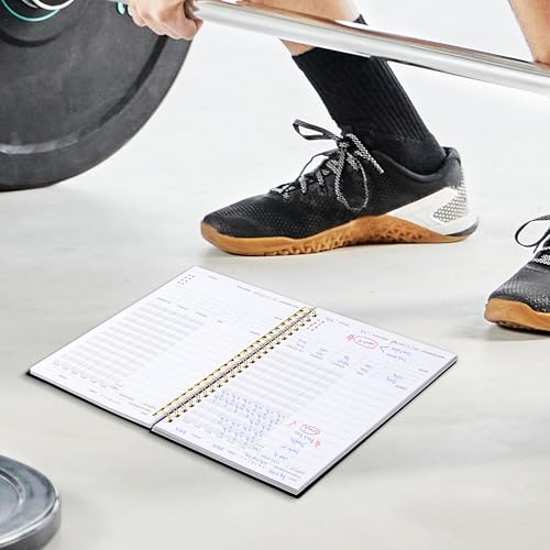 Fitness Journal Workout Planner, A5(6.4" x 8.3") Workout Journal & Log Book for Men & Women, Undated Fitness Workout Planner for Gym Essentials & Home Workouts, Track Progress & Achieve Goals, Black