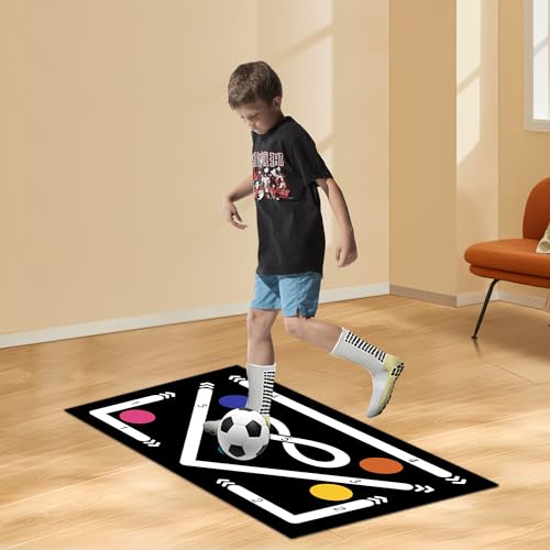 Soccer Training Mat , Soccer Mat Training Made Of Rubber, Shock-absorbing, Noise-reducing And Non-slip, Suitable For All Ages, Improves Strength And Co-ordination, Soccer Mat One Step To Control The Ball