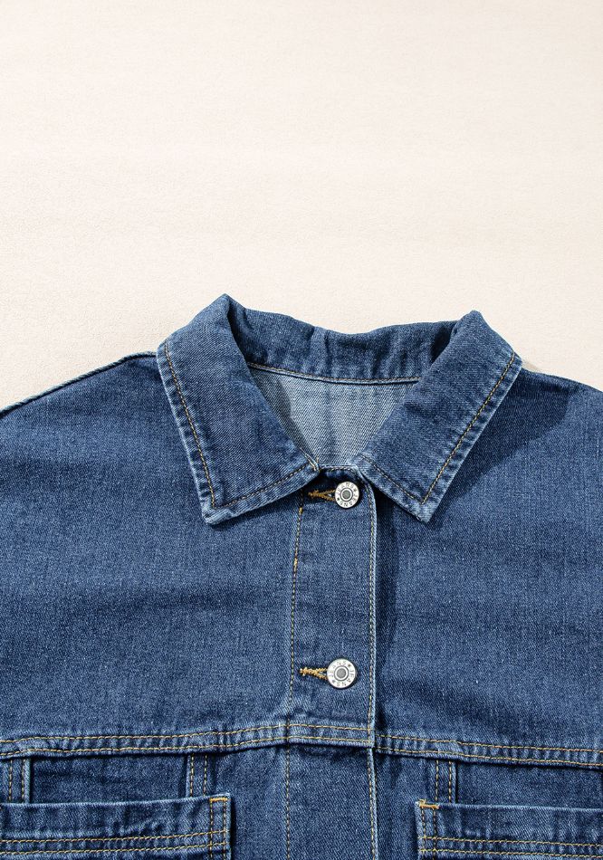 Pocketed Button Up Denim Jacket