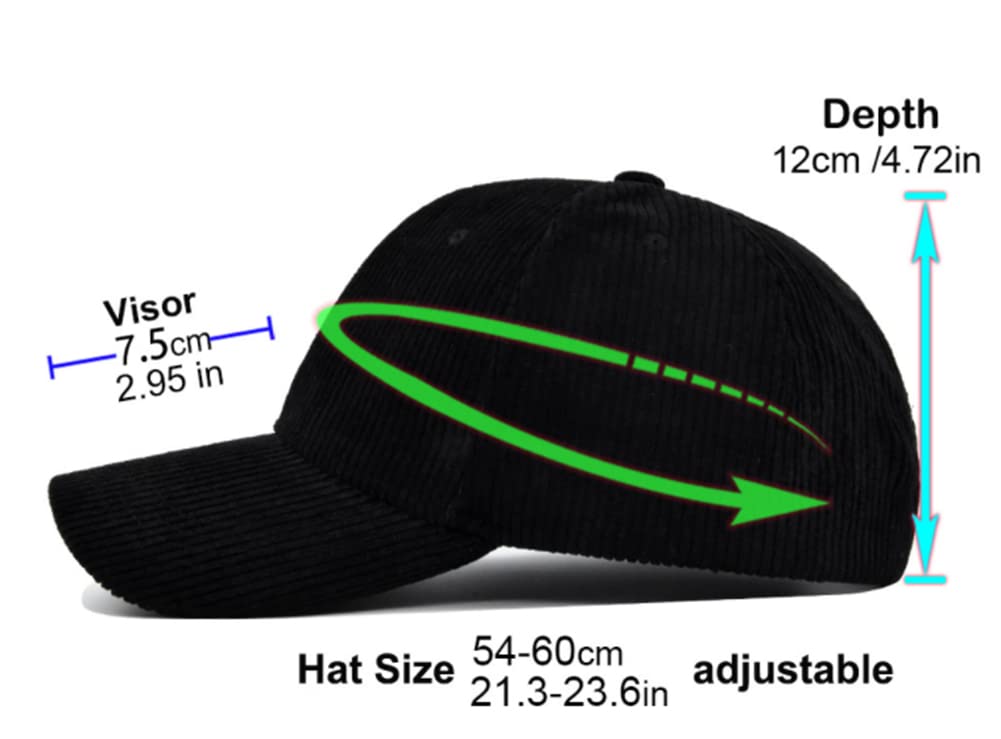 Baseball Cap for Women Y2k Fishing Hat Trucker Hat Winter Baseball Cap Strapback Hat Corduroy Unisex Baseball Cap 2024 Blue