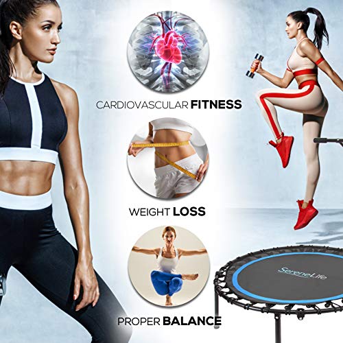 SereneLife 40 Inch Cardio Trampoline with Handrail