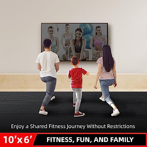 GymCope Large Exercise Mat for Home Workout,12‘x6’/10'x6'/9'x6'/8'x6'/7'x5'/6'x4' (7mm) Extra Thick Workout Mat, High-Density Gym Mat for Cardio, Jump Rope, MMA, Weights (Shoe-Friendly)