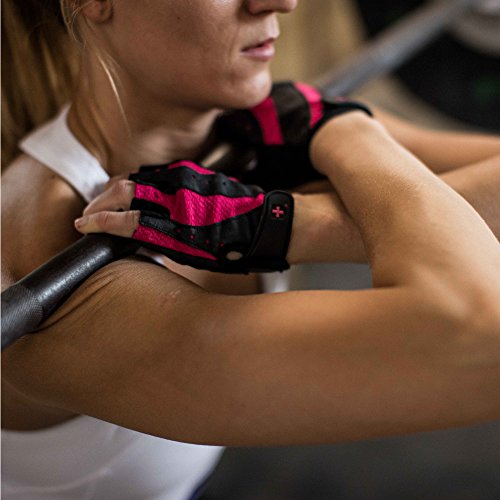 Harbinger Women's Pro Gloves with Vented Cushioned Leather Palm for Weightlifting, Training, Fitness, and Gym Workouts Small