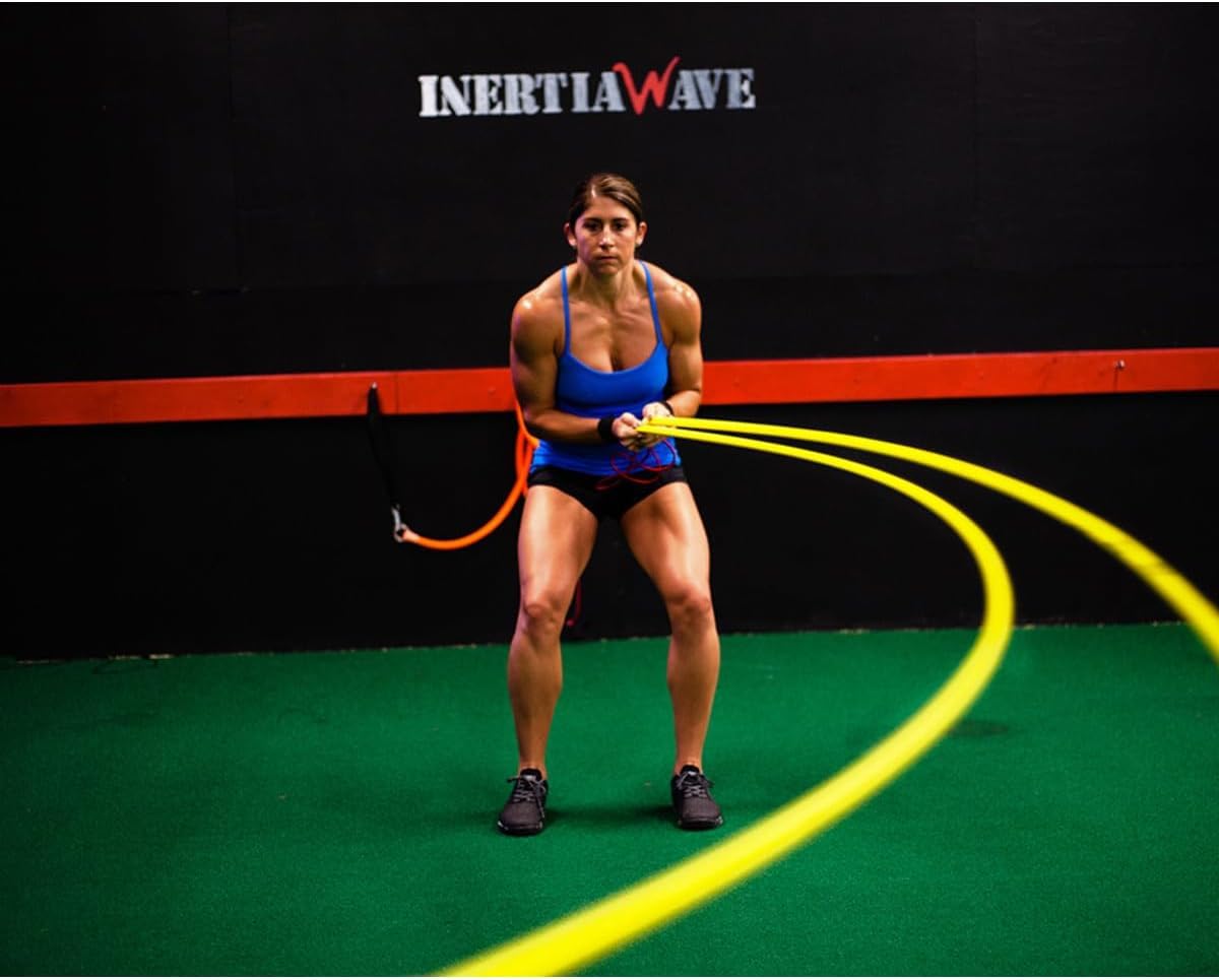 Inertia Wave Dynamic Rubber Battle Ropes Alternative for Home and Gym | Maximize Calorie Burn | Revolutionary Fitness Equipment for Abs and Full Body Workout | Fluorescent Purple