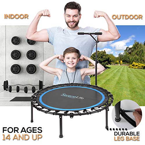 SereneLife 40 Inch Cardio Trampoline with Handrail