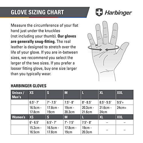 Harbinger Women's Pro Gloves with Vented Cushioned Leather Palm for Weightlifting, Training, Fitness, and Gym Workouts Small