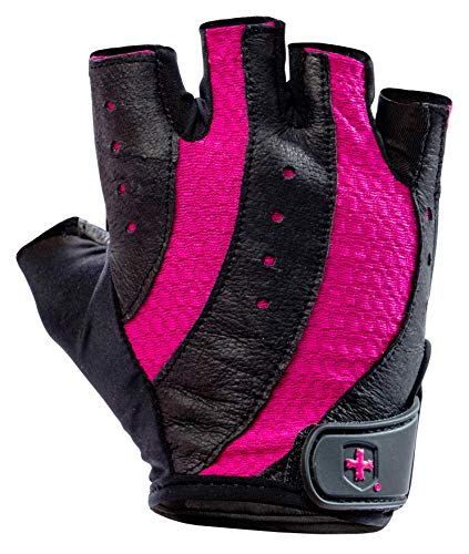 Harbinger Women's Pro Gloves with Vented Cushioned Leather Palm for Weightlifting, Training, Fitness, and Gym Workouts Small