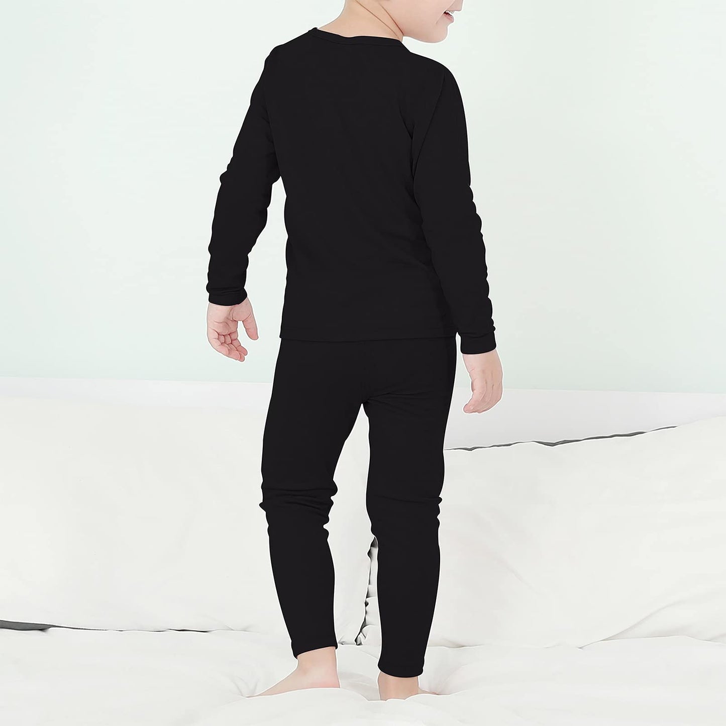 Girls Underwear Kids Thermal Underwears Toddler Winter Base Layer Long Johns Sets for Boys A Black Large (100) /3T-4T