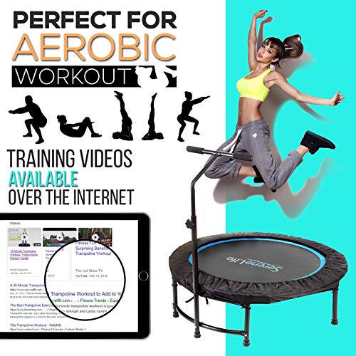 SereneLife 40 Inch Cardio Trampoline with Handrail