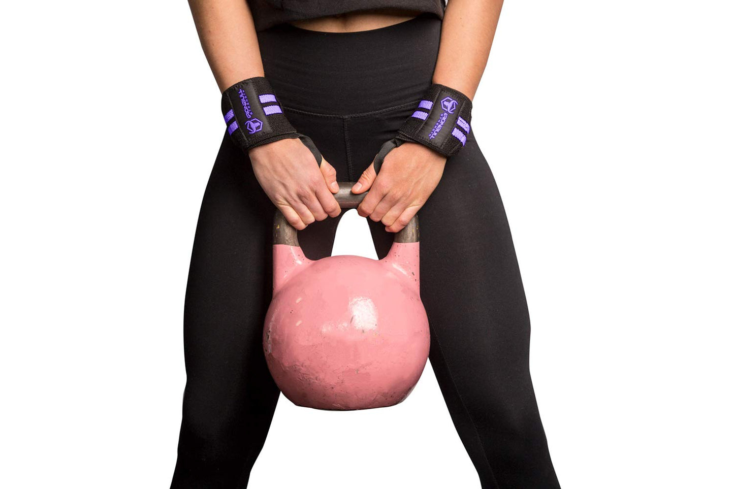 Women Wrist Wraps with Thumb Loops - 12" Professional Grade - Wrist Support Brace and Compression for Cross Training, Weight Lifting, Powerlifting, Strength Training (Black/Purple)