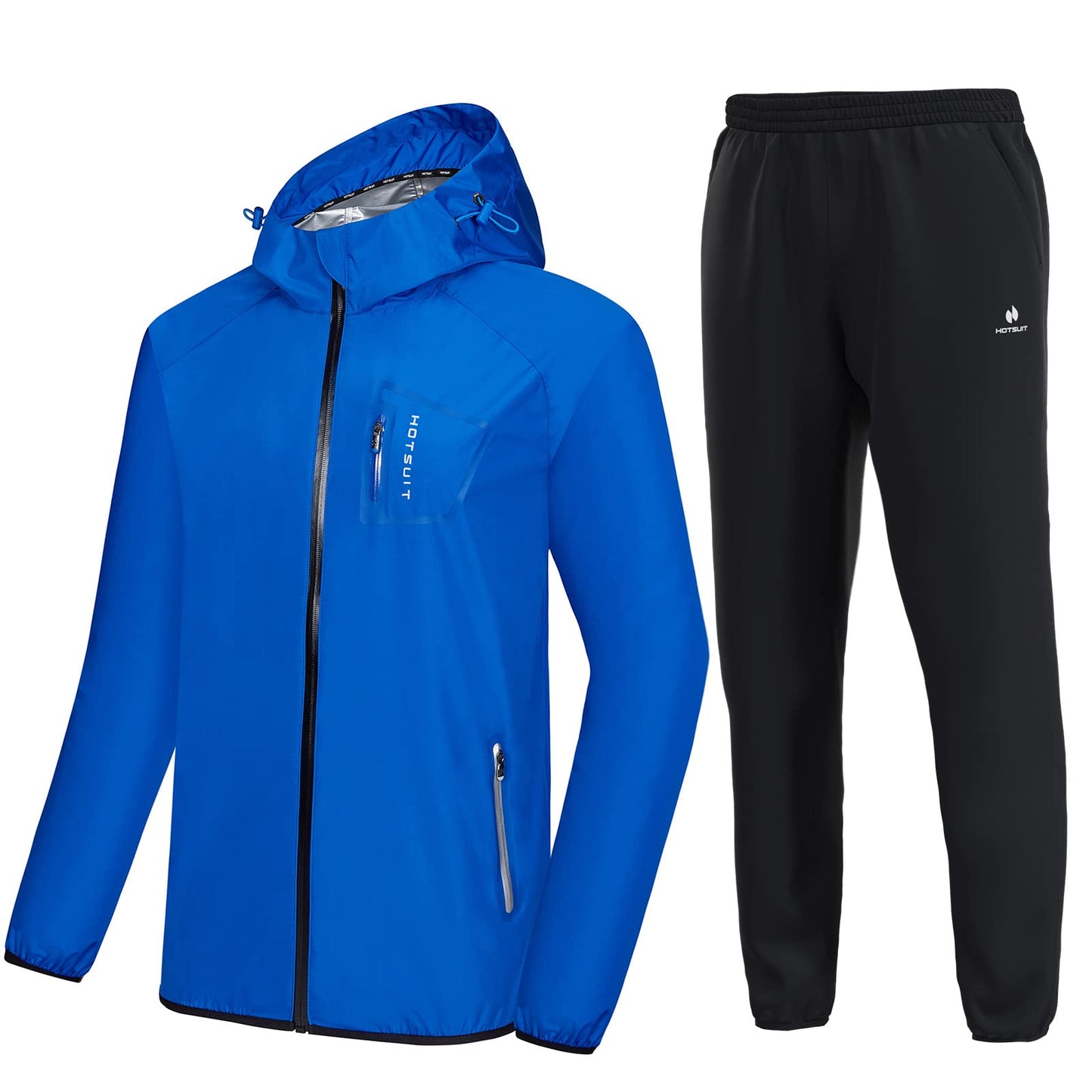 HOTSUIT Sauna Suit Men Anti Rip Boxing Sweat Suits Exercise Workout Jacket, Blue, S