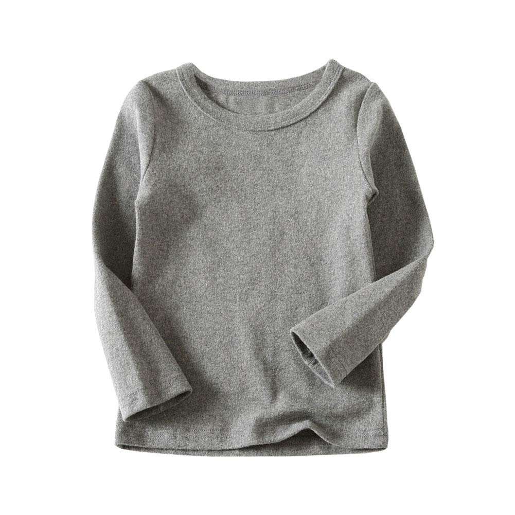 JWWN Toddler Boys Girls Thermal Underwear Long Sleeve T-shirt Leggings 2Pcs Kids Winter Base Layer Set, (Gray,3Years)
