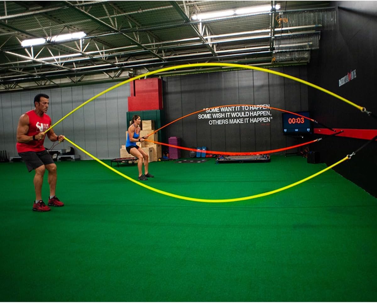 Inertia Wave Dynamic Rubber Battle Ropes Alternative for Home and Gym | Maximize Calorie Burn | Revolutionary Fitness Equipment for Abs and Full Body Workout | Fluorescent Purple