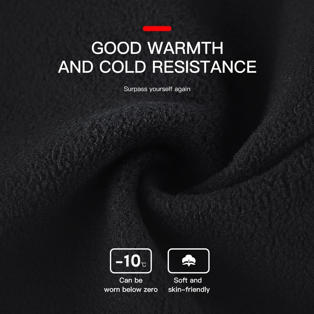 TEMEI Winter Thermal Gloves for Men and Women, Touch Screen Texting Fingers Waterproof Windproof Anti Slip Warm Gloves for Hiking Driving Running Cycling (Black, Small)